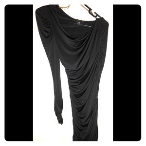 One Sleeve Black Bodycon Dress